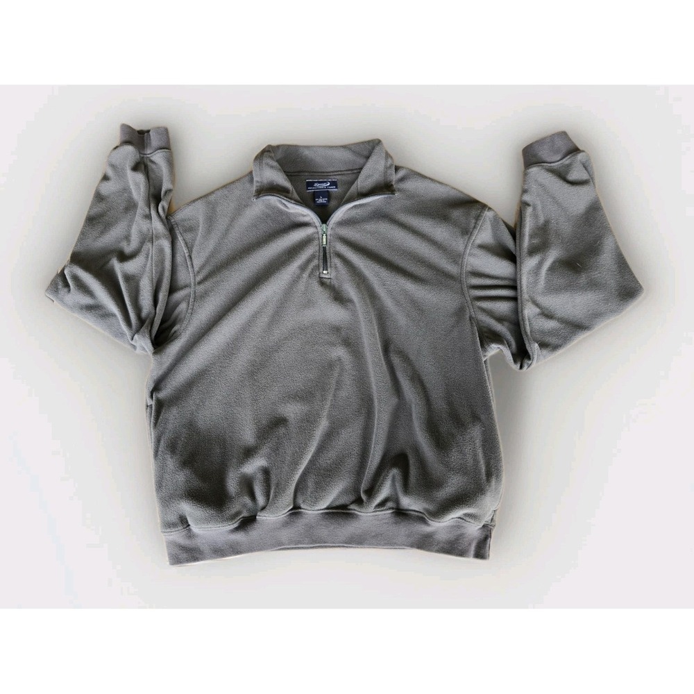 Roundtree & Yorke Men's Quarter-Zip‎ 1/4 Pullover Size L Gray